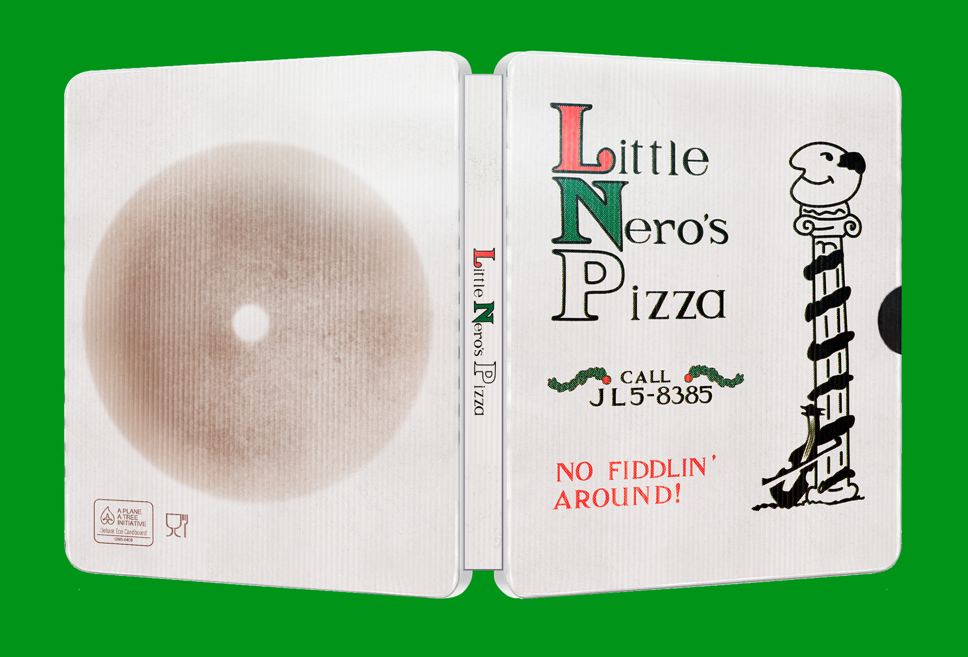 Recréation du carton de pizza de Home Alone, en vue de son détournement en édition steelbook du film.